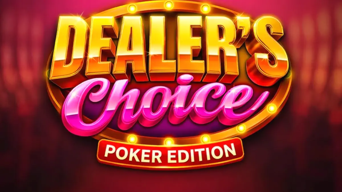 Tampilan visual meja poker hijau dalam permainan slot Dealer's Choice: Poker Edition